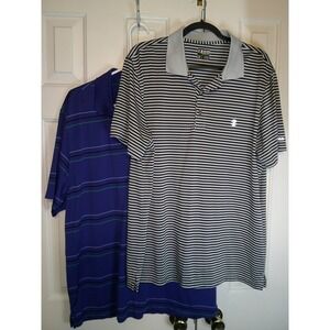 IZOD‎ Golf Polo Shirt Striped Short Sleeve Casual XL
